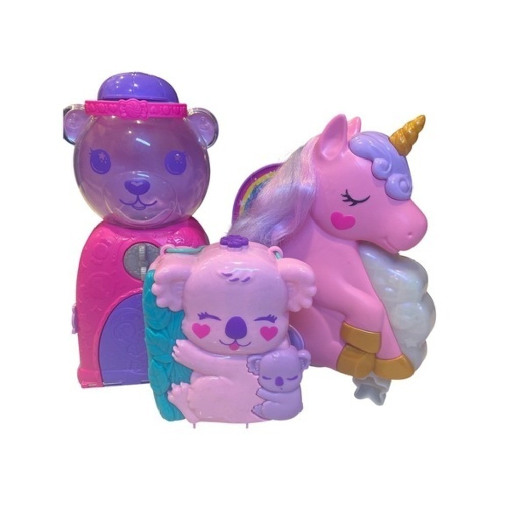 Polly Pocket Unicorn Castle Compact Playset Magic Rainbow Cloud Toy Kids